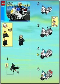 LEGO part Police Motorcycle - Black/Green Sticker Version 7235-1