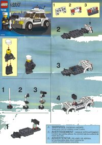 LEGO part Police Car - Black/Green Sticker Version 7236-1