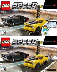 LEGO part 2018 Dodge Challenger SRT Demon and 1970 Dodge Charger R/T 75893-1