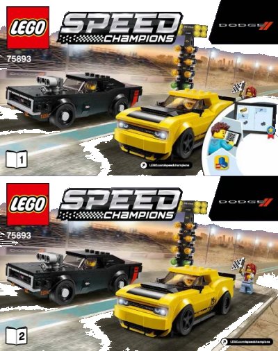 LEGO onderdeel 2018 Dodge Challenger SRT Demon and 1970 Dodge Charger R/T (75893-1)