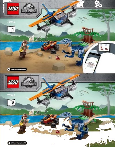 LEGO onderdeel Velociraptor: Biplane Rescue Mission (75942-1)