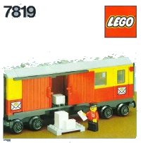 LEGO onderdeel Postal Container Wagon Covered 7819-1