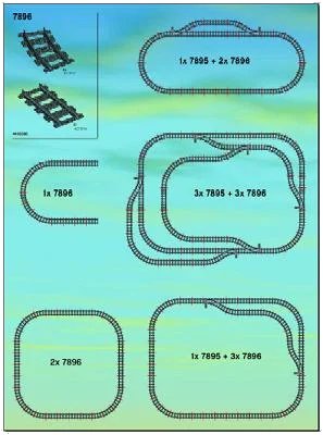 LEGO onderdeel Straight & Curved Rails (7896-1)