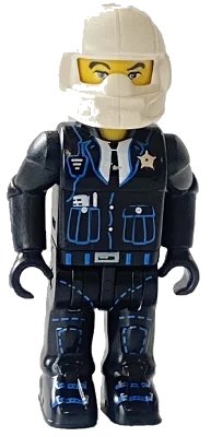 LEGO onderdeel Police - Black Legs, Black Jacket, White Helmet, Yellow Head (4j002)