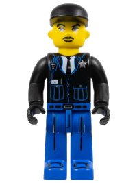 LEGO onderdeel Police - Blue Legs, Black Jacket, Black Cap 4j017