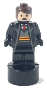 LEGO part Gryffindor Student Statuette / Trophy #1, Dark Brown Hair 90398pb027