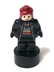 LEGO part Gryffindor Student Statuette / Trophy #2, Dark Red Hair 90398pb028