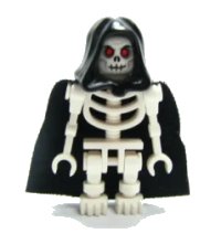 LEGO onderdeel Fantasy Era - Skeleton Warrior 6, White, Black Hood and Cape cas378