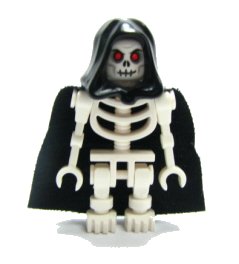 LEGO onderdeel Fantasy Era - Skeleton Warrior 6, White, Black Hood and Cape (cas378)