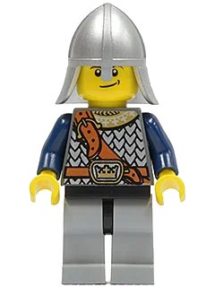 LEGO onderdeel Fantasy Era - Crown Knight Scale Mail with Chest Strap, Helmet with Neck Protector, Crooked Smile (cas417)