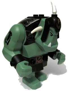 LEGO onderdeel Fantasy Era - Troll, Sand Green with Black Armor (cas424)