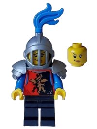 LEGO part Dragon Knight - Female, Black Legs, Flat Silver Helmet and Armor cas581