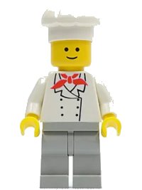 LEGO part Chef - Light Gray Legs, Standard Grin chef004