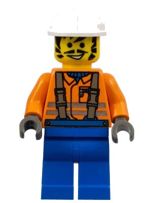 LEGO onderdeel Construction Worker - Orange Shirt, White Construction Helmet (con003)