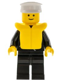 LEGO onderdeel Police - Zipper with Badge, Black Legs, White Hat, Life Jacket cop030