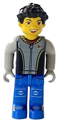 LEGO onderdeel Max, Black Torso, Light Gray Arms, Blue Legs (cre004)
