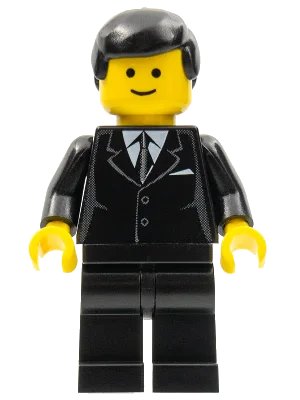 LEGO onderdeel Suit Black, Black Male Hair, Standard Grin (cty0107)