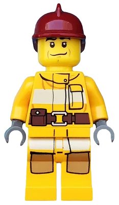 LEGO onderdeel Fire - Bright Light Orange Fire Suit with Utility Belt, Dark Red Fire Helmet (cty0286)
