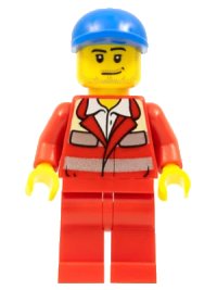 LEGO onderdeel Paramedic - Red Uniform, Male, Blue Short Bill Cap cty0394