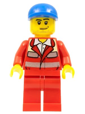 LEGO onderdeel Paramedic - Red Uniform, Male, Blue Short Bill Cap (cty0394)