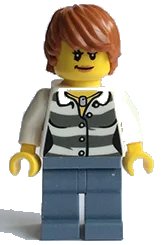 LEGO onderdeel Swamp Police - Crook Female with Dark Orange Hair (cty0514)