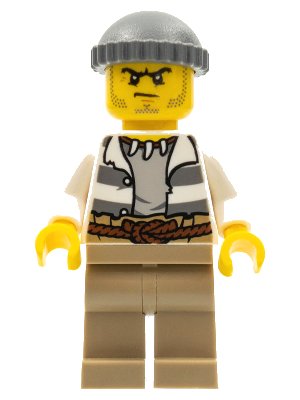 LEGO onderdeel Swamp Police - Crook Male with Dark Bluish Gray Knit Cap (cty0515)
