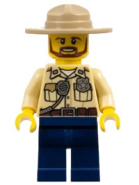 LEGO part Swamp Police - Officer, Shirt, Dark Tan Hat, Brown Beard cty0517a