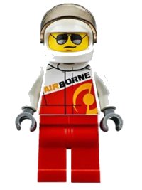 LEGO part Rally Race Car Driver, Airborne Logo cty0611