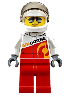 LEGO onderdeel Rally Race Car Driver, Airborne Logo (cty0611)