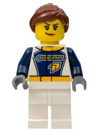 LEGO part Dragster Transport Truck Driver, GEAR Logo cty0750