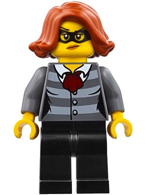 LEGO onderdeel Police - City Bandit Female, Black Eye Mask (cty0753)