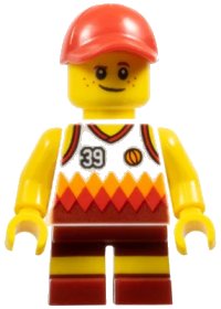 LEGO onderdeel Beachgoer - Boy, Red Cap and Basketball Jersey cty0770