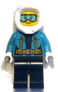 LEGO part Arctic Explorer Female - Fur-Lined Hood, Light Blue Ski Goggles cty0926
