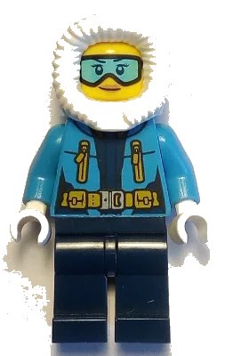 LEGO onderdeel Arctic Explorer Female - Fur-Lined Hood, Light Blue Ski Goggles (cty0926)