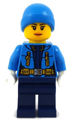 LEGO onderdeel Arctic Explorer - Female, Dark Blue Legs, Dark Azure Beanie (cty0931)