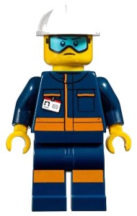LEGO part Ground Crew Technician - Male, Jumpsuit and Construction Helmet cty1010