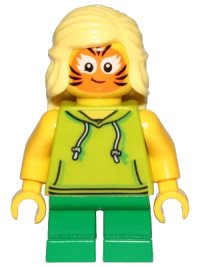 LEGO onderdeel Girl, Lime Hoodie, Green Short Legs, Orange Cat Face Paint cty1014