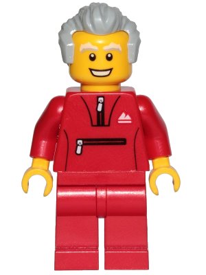LEGO onderdeel Grandfather - Red Tracksuit, Light Bluish Gray Hair (cty1025)