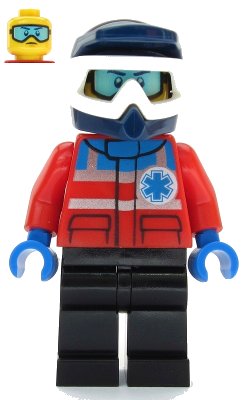 LEGO onderdeel Ski Patrol Member - Male, Dark Blue Helmet (cty1078)