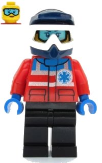 LEGO part Ski Patrol Member - Female, Dark Blue Helmet cty1079