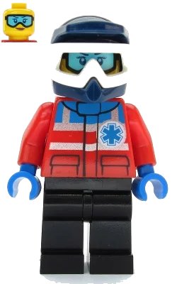 LEGO onderdeel Ski Patrol Member - Female, Dark Blue Helmet (cty1079)