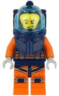 LEGO part Deep Sea Diver - Male, Dark Blue Helmet, Lopsided Grin cty1164