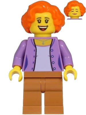 LEGO onderdeel Ann McCloud - Mom, Medium Lavender Jacket, Medium Nougat Legs, Orange Hair (cty1216)