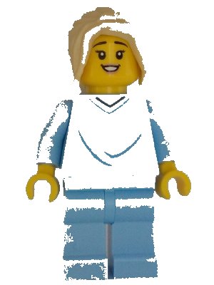 LEGO onderdeel Mother, Bright Light Blue Hospital Gown, Tan Hair (cty1347)