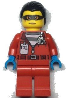 LEGO onderdeel Police - Crook Vito, Red Jacket with Prison Shirt and I.D. Tag (cty1376)