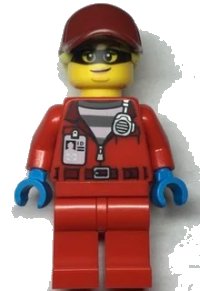 LEGO part Police - Crook Big Betty, Red Jacket with Prison Shirt and I.D. Tag cty1378