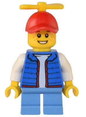LEGO onderdeel Billy - Blue Vest, Tiny Yellow Propeller (cty1504)