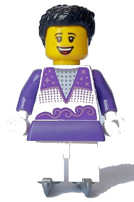 LEGO onderdeel Ice Skater - Female, Lavender Top, White Medium Legs, Black Hair, Ice Skates (cty1636)