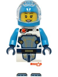 LEGO onderdeel Astronaut - Female, White Spacesuit with Dark Azure Arms, Dark Azure Helmet cty1722