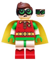 LEGO part Robin - Green Glasses, Smile / Worried Pattern dim041